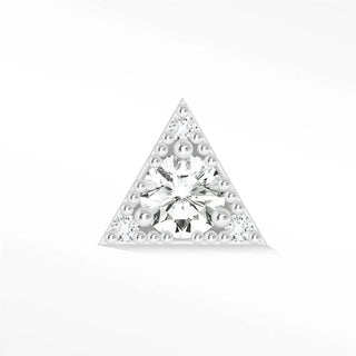 Diamond flat back earring 14k white - 14k gold