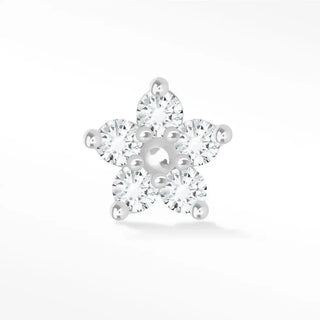 Diamond flat back earring buttercup 14k white - 14k gold