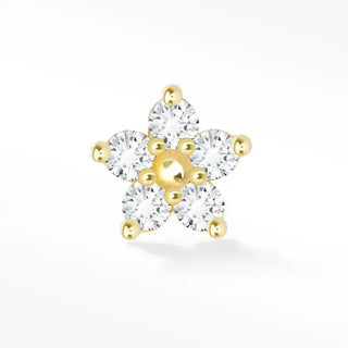 Diamond flat back earring buttercup 14k yellow - 14k gold