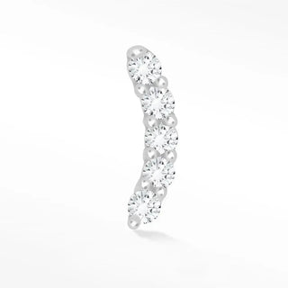 Diamond flat back earring climber 14k white - 14k gold