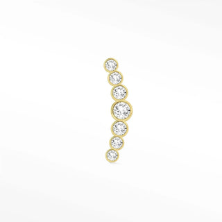 Diamond flat back earring croissant small 14k yellow - 14k gold