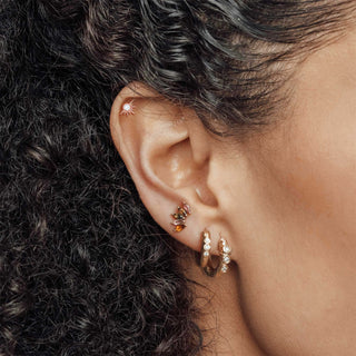 Diamond Flat Back Earring Demi Star 14k White - Nina Wynn