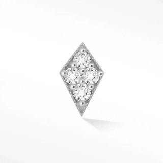 Diamond flat back earring kite 14k white - 14k gold