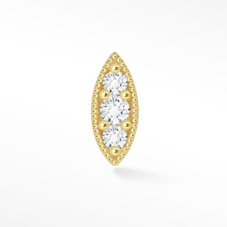 Diamond Flat Back Earring Marquise 14k Yellow - Nina Wynn