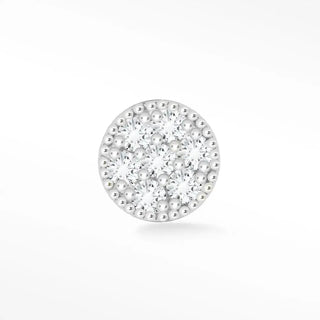 Diamond flat back earring med glazed donut14k white - 14k gold