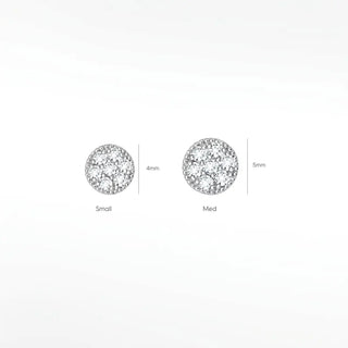 Diamond flat back earring med glazed donut14k white