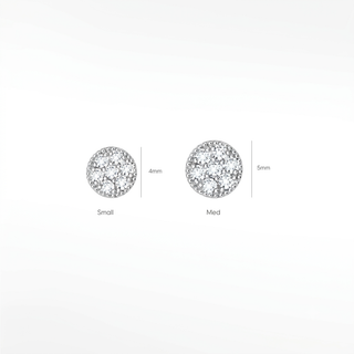 Diamond flat back earring med glazed donut14k white