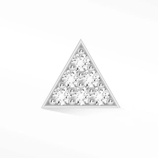 Diamond flat back earring medium pyramid 14k white - 14k gold