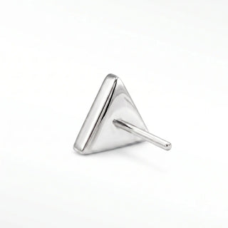 Flat back earrings pyramid diamond 14k white