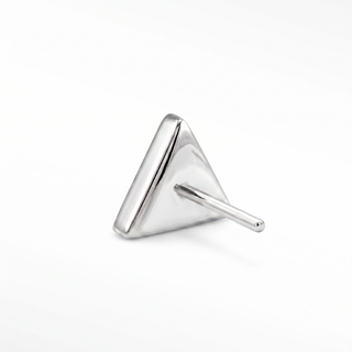 Flat back earrings pyramid diamond 14k white