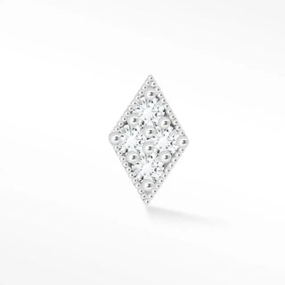 Diamond flat back earring rhombus 14k white - 14k gold / diamomd