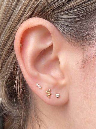 Details earrings information metal: 14k gold overall size: 4.5mm stainless steel pin: 26g (0.42mm)