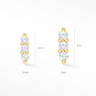 Details earrings information metal: 14k gold overall size: 4.5mm stainless steel pin: 26g (0.42mm)
