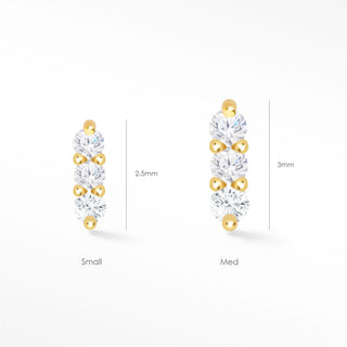 Details earrings information metal: 14k gold overall size: 4.5mm stainless steel pin: 26g (0.42mm)