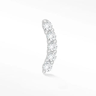Diamond flat back earring small climber 14k white - 14k gold