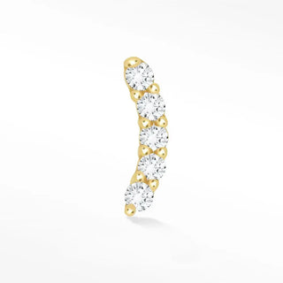 Diamond flat back earring small climber 14k yellow - 14k gold