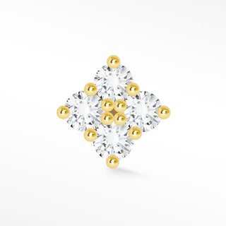 Diamond Flat Back Earring Small Clover 14k Yellow - Nina Wynn