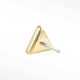 Flat back earrings pyramid diamond 14k yellow