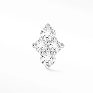 Diamond flat back earring small southern cross 14k white - 14k gold