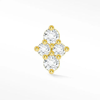 Diamond flat back earring small southern cross 14k yellow - 14k gold