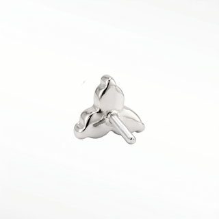 Flat back earrings trinity diamond 14k white