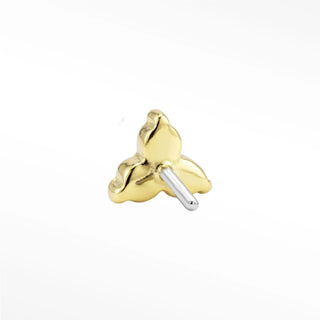 Trinity diamond flat back stud earring 14k yellow gold