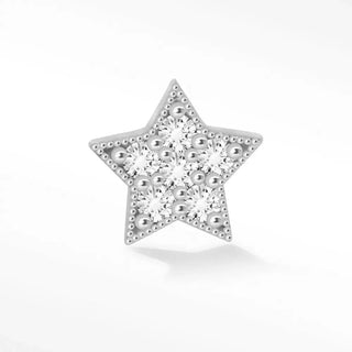 Diamond flat back earring star 14k white - 14k gold