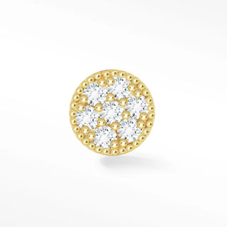Diamond flat back earring studs glazed donut 14k yellow | the wynning
