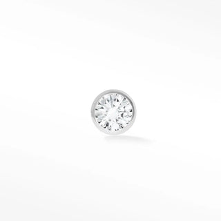Diamond flat back earrings 1.5mm bezel 14k white - 14k gold