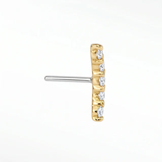 Diamond flatback earrings in solid 14k gold. Soft curved silhouette with a smooth backing for brilliant sparkle