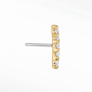Diamond flatback earrings in solid 14k gold. Soft curved silhouette with a smooth backing for brilliant sparkle