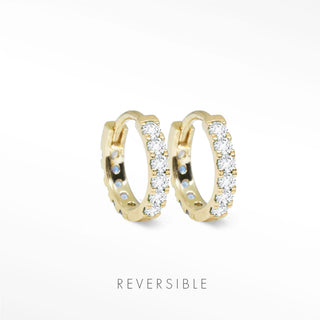 Diamond hoop earrings 14k| natalie wynning reversible hoops - 14k yellow / & emerald