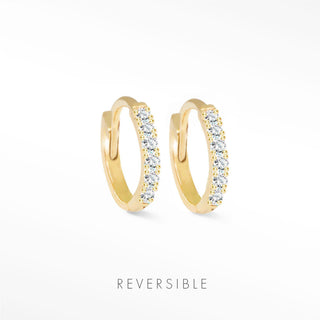Lab-Grown Diamond Huggie Earrings 14k 15mm by Nina Wynn, product view