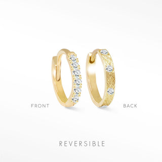Lab-Grown Diamond Huggie Earrings 14k 15mm by Nina Wynn, product view