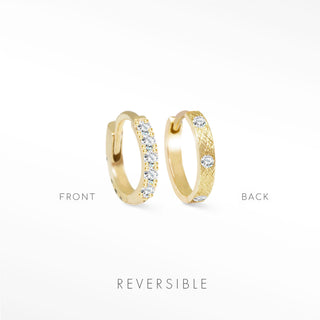 Diamond Huggie Earrings | Natalie Wynning Reversible Hoops