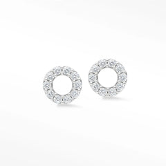 Lab Grown Diamond Stud Earrings Donut | 14K White