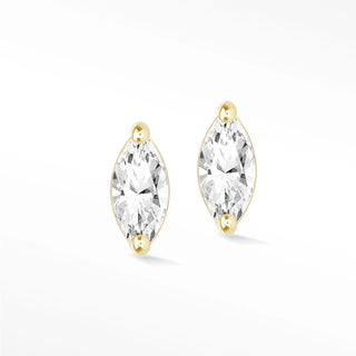 Diamond stud earrings Marquise in 14k gold