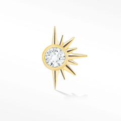 Diamond Stud Earrings - Flat Back 14K Solid Gold