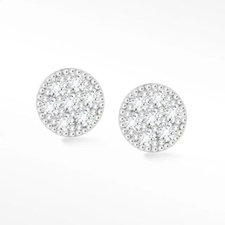 Diamond stud earrings glazed donut 14k white featuring clear sparkling diamonds set in sleek silver-toned metal