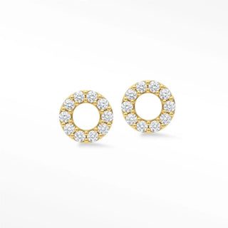 Donut diamond stud earrings | 14k gold - yellow / studs