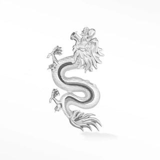 Flat back earring dragon 14k white - 14k gold