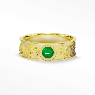 Dragon Phoenix Emerald Ring Gold 14K - Nina Wynn