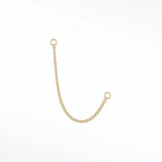 Ear chain diamond cut cable 14k yellow