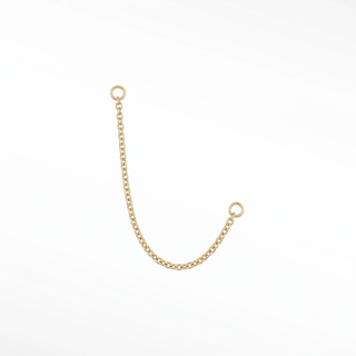 Ear chain diamond cut cable 14k yellow
