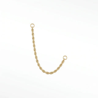 Ear chain diamond cut rope 14k yellow