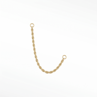 Ear chain diamond cut rope 14k yellow