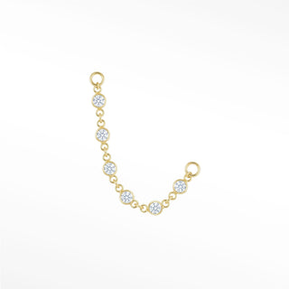 Ear Chain Diamond Prismatic 2mm 14K Yellow