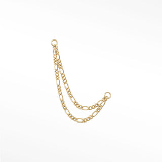 Ear Chain Figaro 1.5mm Double Decker | 14K Yellow
