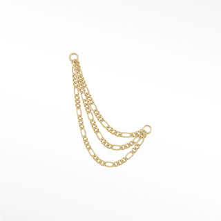 Ear Chain Figaro 1.5mm Triple Decker | 14K Yellow