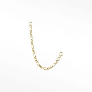 Ear chain connector featuring a classic 14k gold italian figaro link pattern. Hypoallergenic and nickel-free it adds